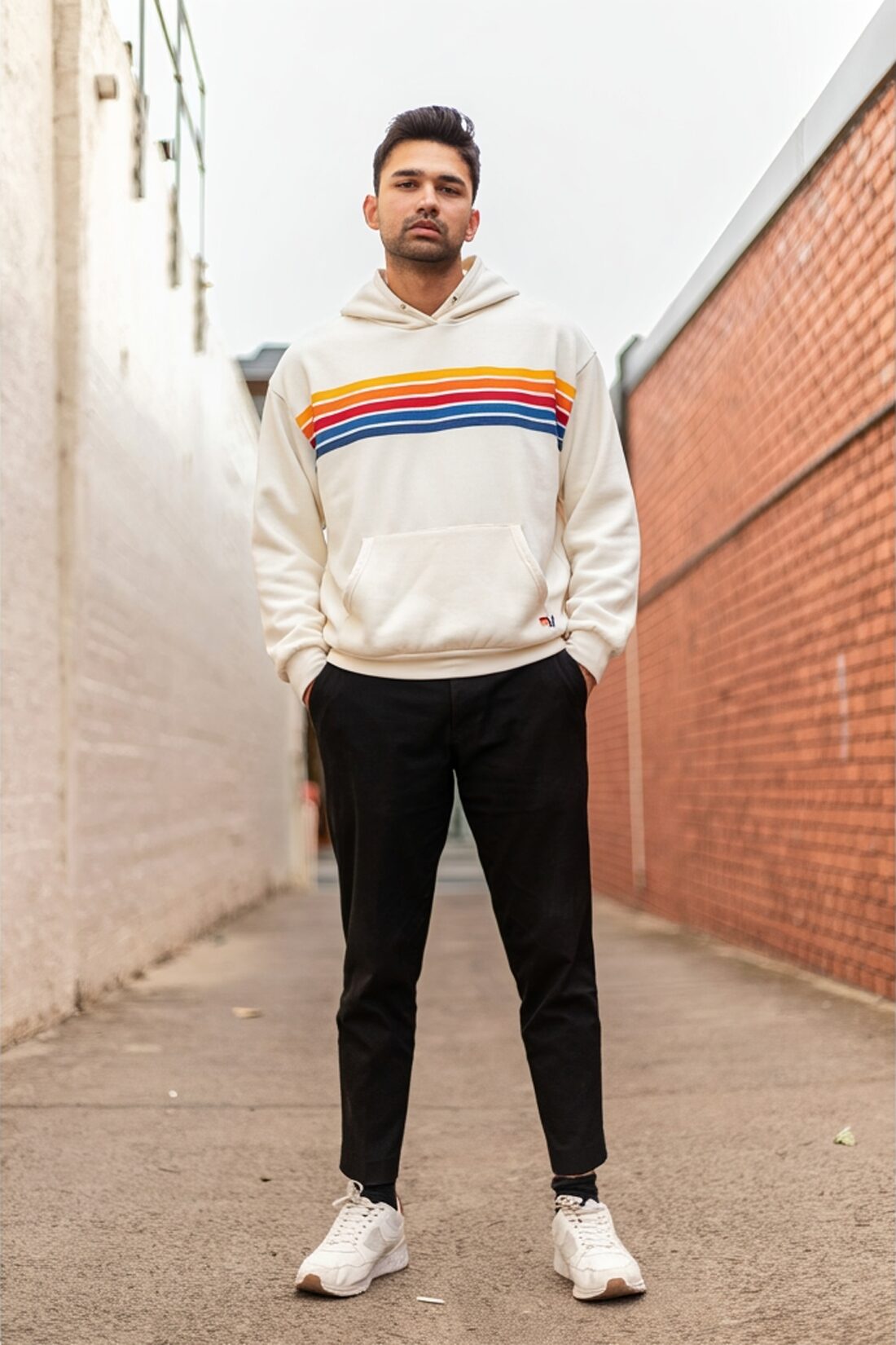 A real shopper try-on — your garment on their body, generated from a single selfie.